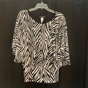 Coco Bianca Black and White Zebra Print Blouse